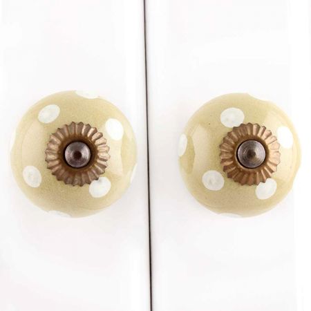 Spanish Olive Polka Dot Cabinet Knob